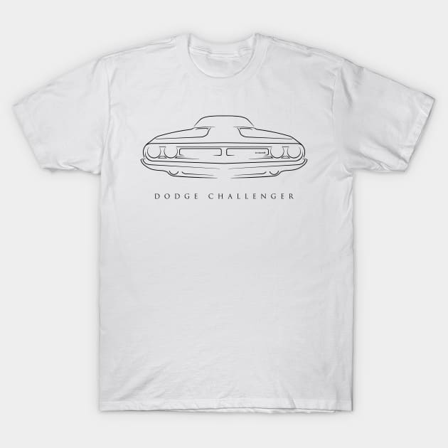 1971 Dodge Challenger - stencil T-Shirt by mal_photography